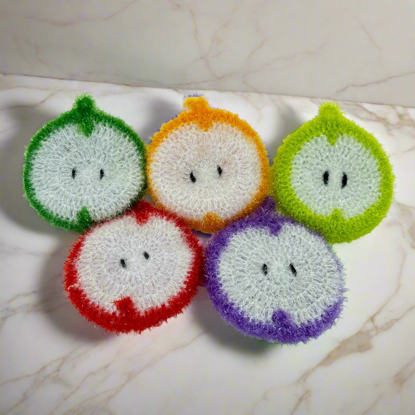 Korean Scrubber Apple design (5 Pack with Shipping Included in Price)