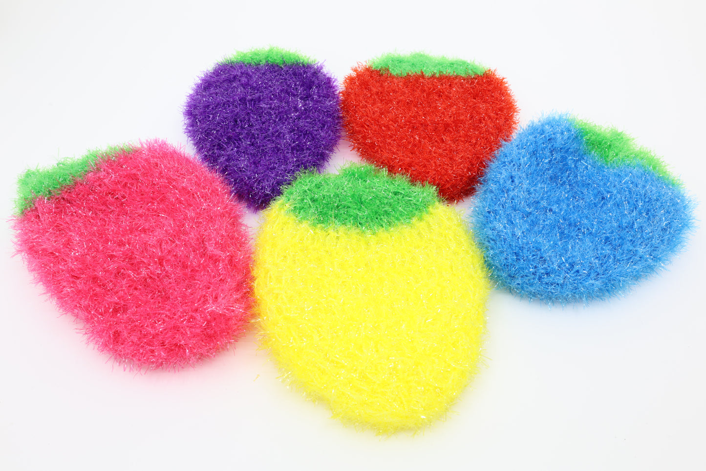 Strawberry dish scrubber and Round non scratch scourer PACK (10 PCS)